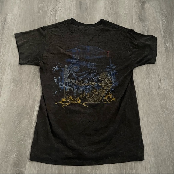 RARE Vintage 1985 Iron Maiden Live After Death Band Tour Shirt Distressed medium - Picture 2 of 9